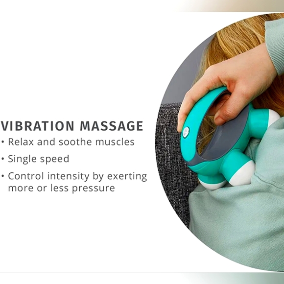 HoMedics, Quatro Mini Hand-Held Massager with Hand Grip, Battery Operated - Picture 3 of 3